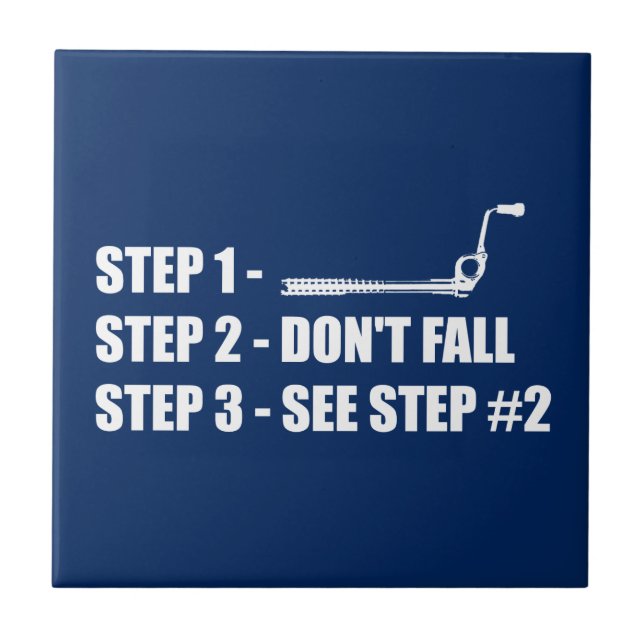 Ice Climbing - Don't Fall Ceramic Tile (Front)