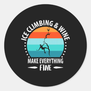 Ice Climbing, Ice Axe, Mountaineering, Mountaineer Classic Round Sticker