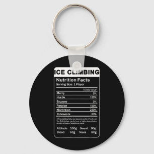 Ice Climbing Nutrition Facts Key Ring