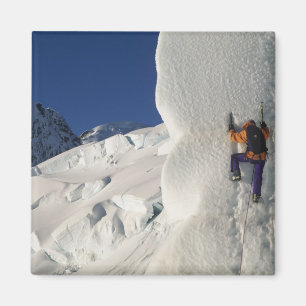 Ice climbing on the Tasman Glacier below Mount Magnet