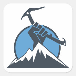 Ice Climbing Power Square Sticker