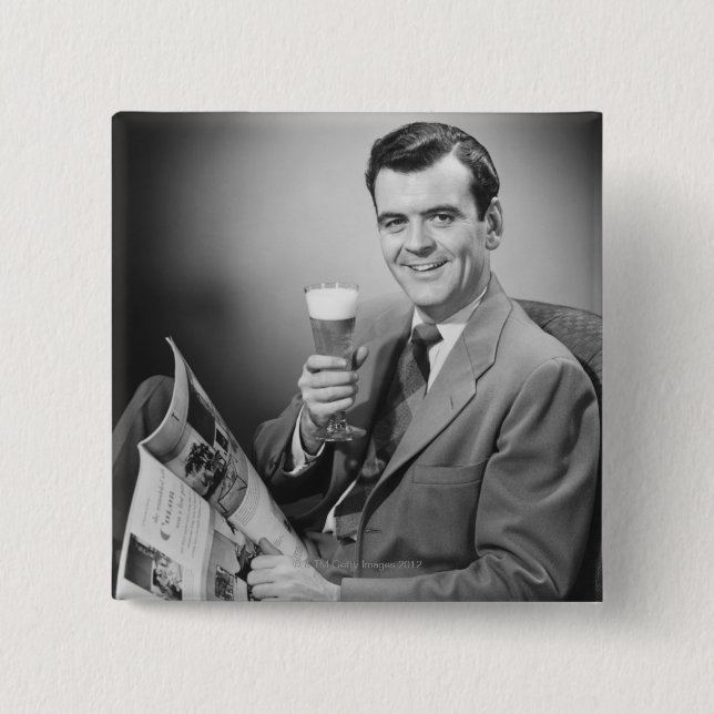 Ice Cold Beer 15 Cm Square Badge (Front)