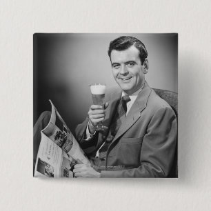 Ice Cold Beer 15 Cm Square Badge