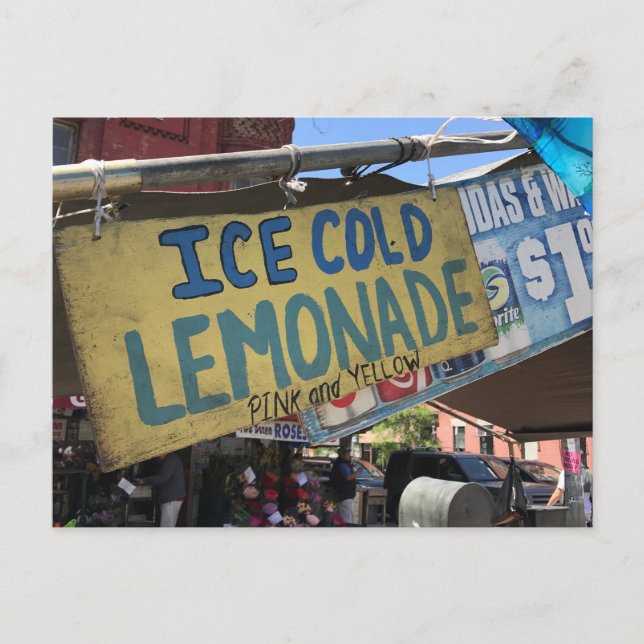 Ice Cold Lemonade, Street Fair Upper West Side NYC Postcard (Front)