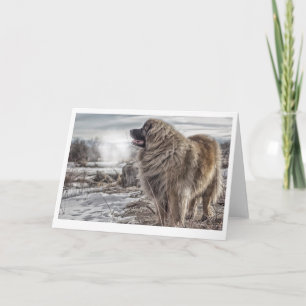 Ice cold Leonberger greeting card