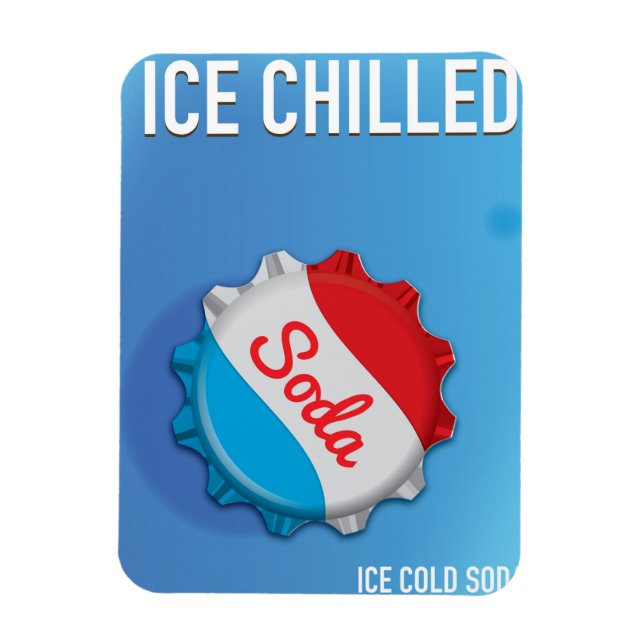 Ice Cold Soda Cap Commercial Magnet (Vertical)