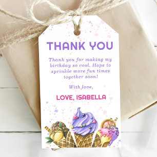 Ice Cream 1st Birthday Party Gift Tags