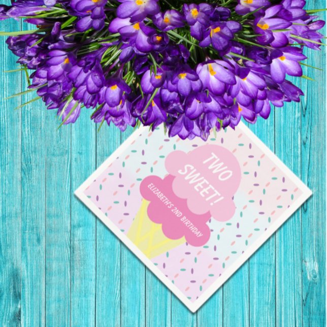 Ice Cream 2nd Birthday Napkin (Creator Uploaded)