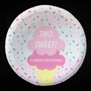 Ice Cream 2nd Birthday Paper Plate