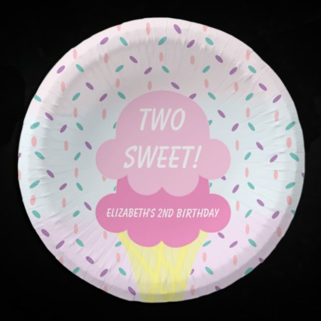 Ice Cream 2nd Birthday Paper Plate (Creator Uploaded)