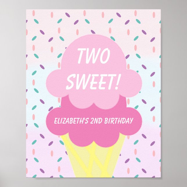 Ice Cream 2nd Birthday Poster (Front)