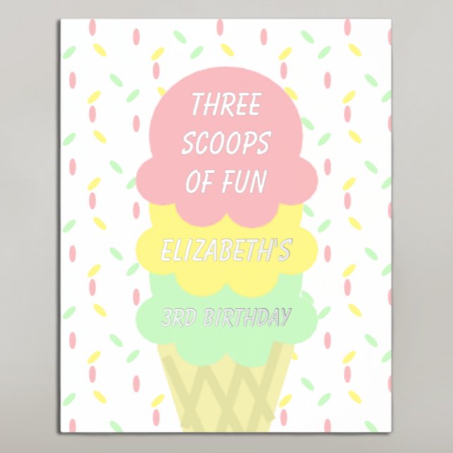 Ice Cream 3rd Birthday Foil Prints (Creator Uploaded)