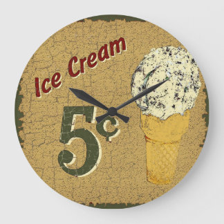 Ice Cream 5 cents Large Clock