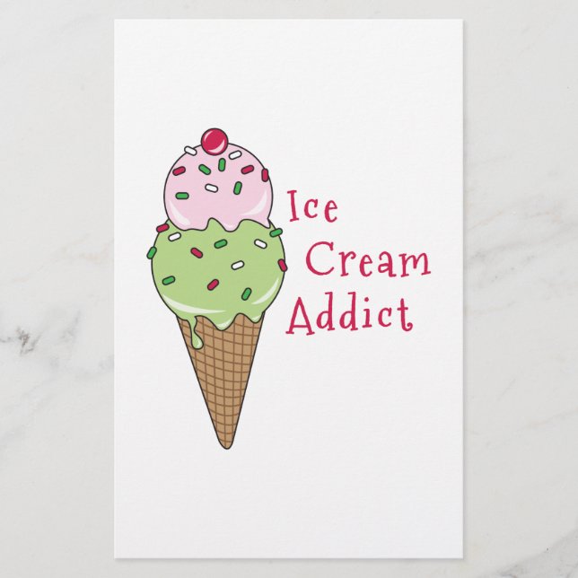 Ice Cream Addict Stationery (Front)
