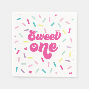 Ice Cream and Cake Sweet One 1st Birthday Napkin