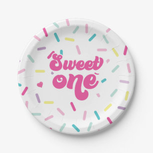 Ice Cream and Cake Sweet One 1st Birthday Paper Plate