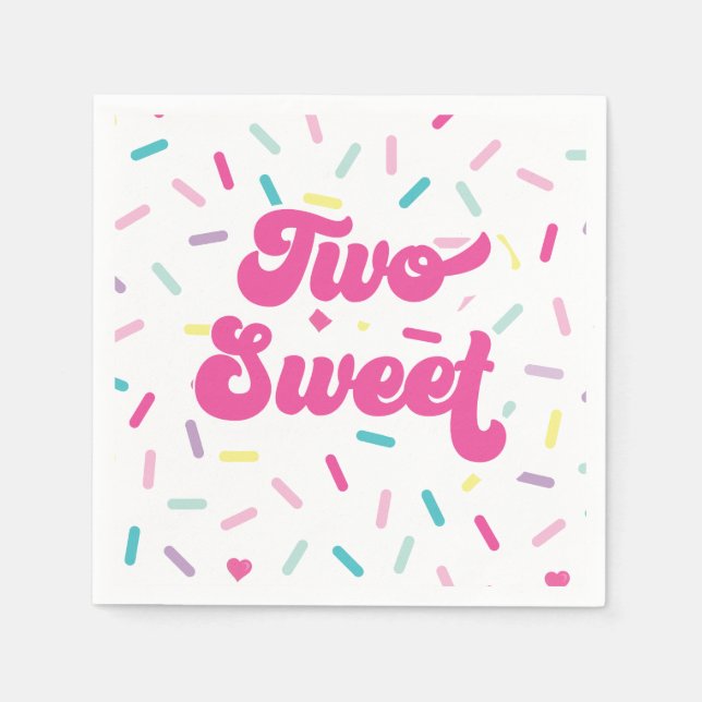 Ice Cream and Cake Two Sweet 2nd Birthday Napkin (Front)