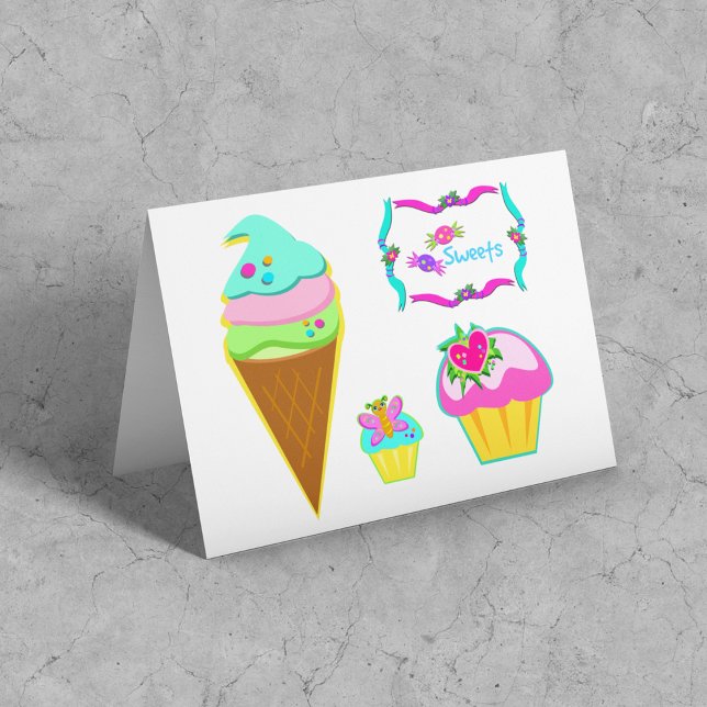 Ice Cream And Cupcakes Thank You Card (Creator Uploaded)