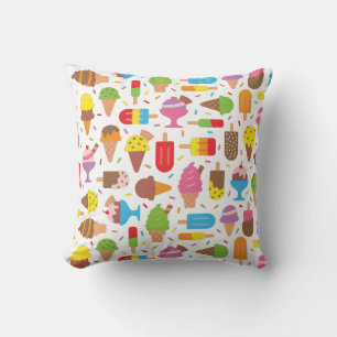 Ice Cream and Ice Lolly Pattern Girls Room Decor Cushion