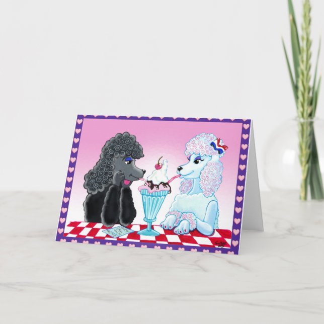 Ice cream and Pink Poodles Card (Front)