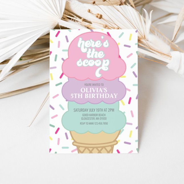Ice Cream and Sprinkles Birthday Invitation (Creator Uploaded)