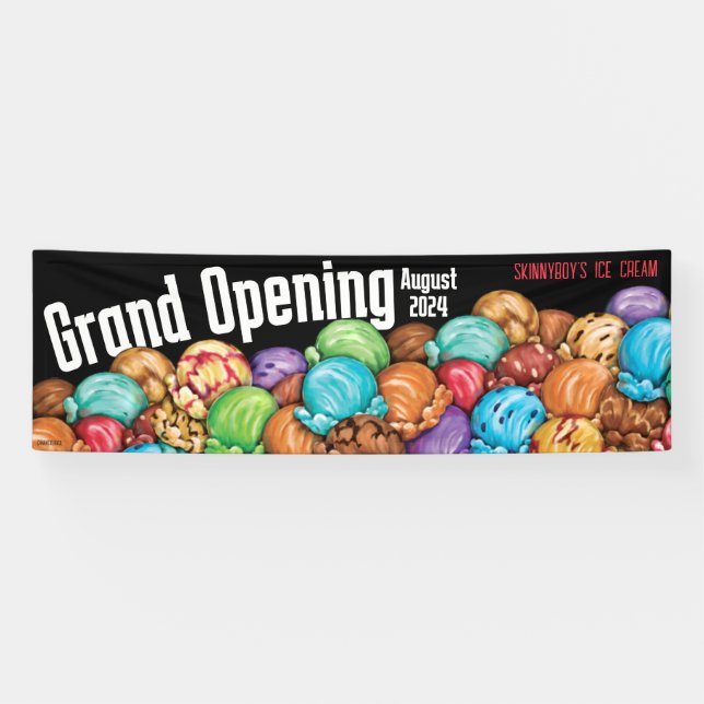 Ice Cream Announcement Grand Opening Fund Raiser Banner (Horizontal)