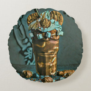 Ice cream art round cushion