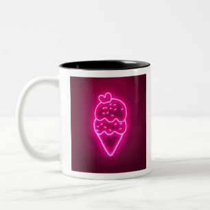 Ice Cream Art Strawberry Ice Cream Clip Art Painti Two-Tone Coffee Mug
