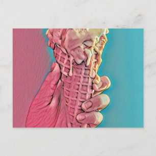 Ice cream artwork postcard