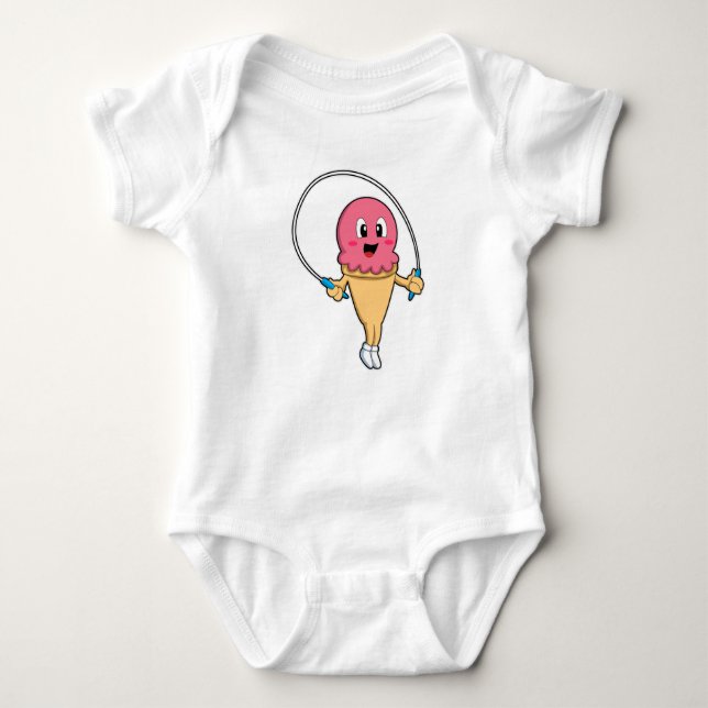 Ice cream at Fitness with Rope Baby Bodysuit (Front)