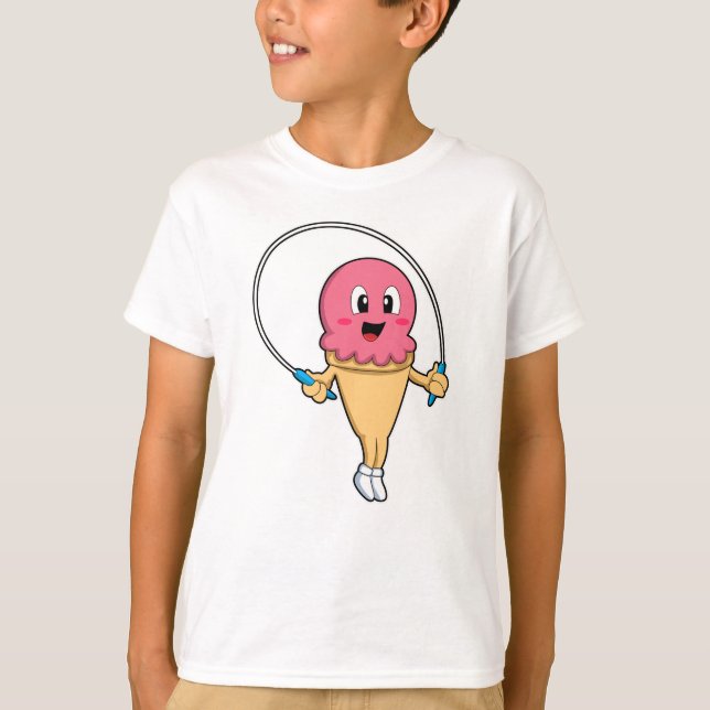 Ice cream at Fitness with Rope T-Shirt (Front)