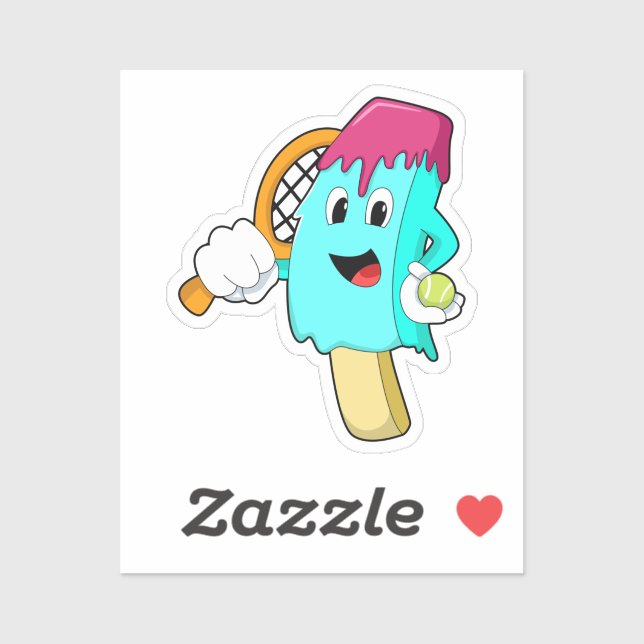 Ice cream at Tennis with Tennis racket (Sheet)