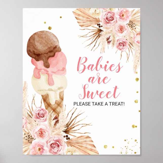Ice Cream Babies Are Sweet Please Take A Treat Poster (Front)