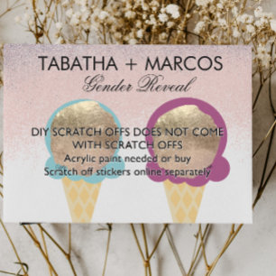 Ice Cream Baby Gender Reveal DIY Scratch Cards