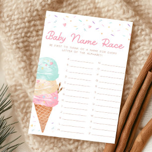 Ice Cream Baby Shower Baby Name Race Game