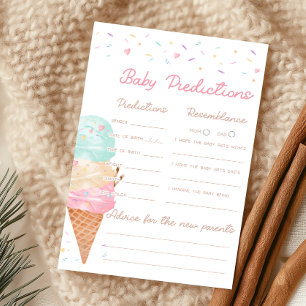 Ice Cream Baby Shower Baby Predictions Game