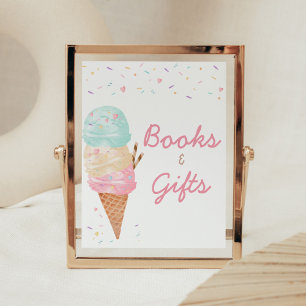 Ice Cream Baby Shower Books and Gifts Poster