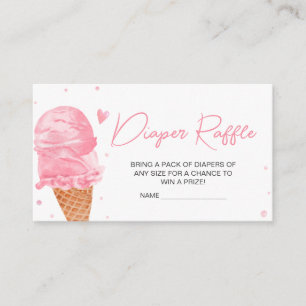 Ice Cream Baby Shower Diaper Raffle Enclosure Card