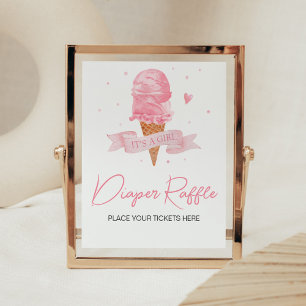 Ice Cream Baby Shower Diaper Raffle Poster