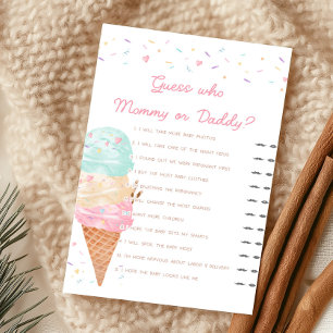 Ice Cream Baby Shower Guess Who Mummy or Daddy
