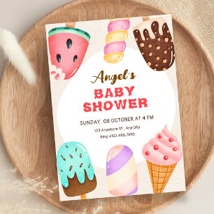 Ice cream baby shower invitation