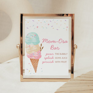 Ice Cream Baby Shower Mum Osa Bar Poster