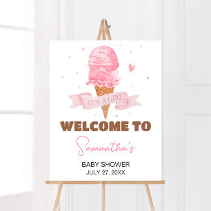 Ice Cream Baby Shower Welcome Poster