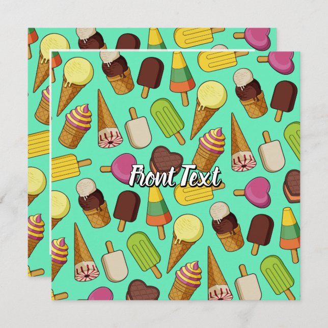Ice Cream Background Invitation (Front/Back)