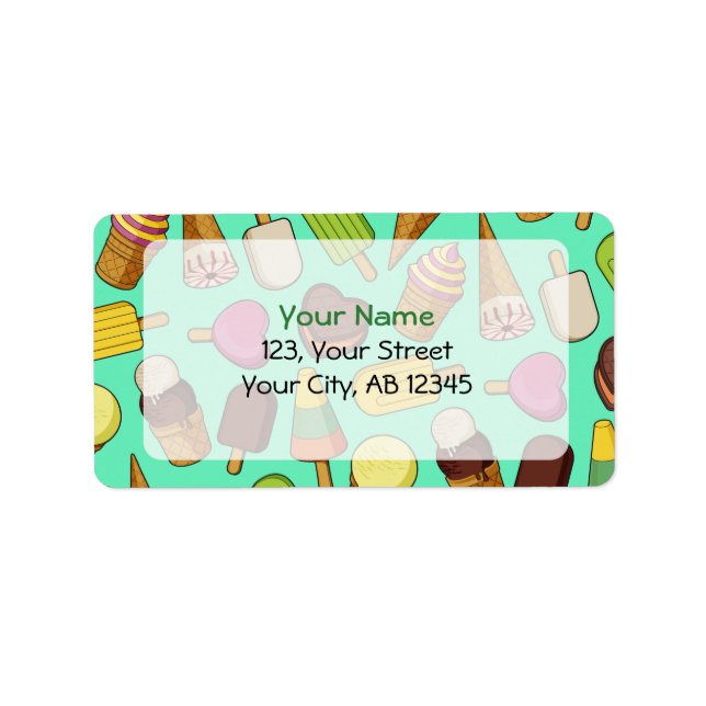 Ice Cream Background Label (Front)