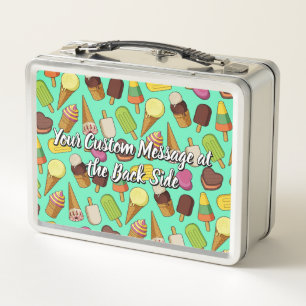 Ice Cream Background Metal Lunch Box