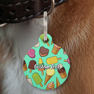 Ice Cream Background Pet Tag