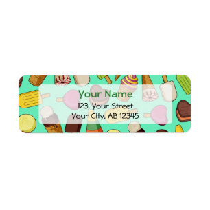 Ice Cream Background Return Address Label