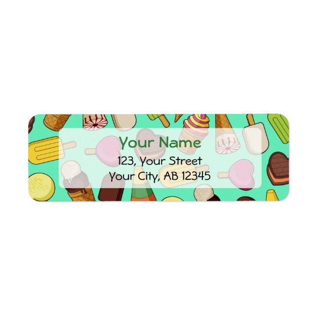 Ice Cream Background Return Address Label (Front)