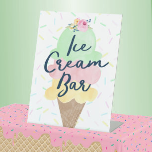 Ice Cream Bar Pedestal Sign